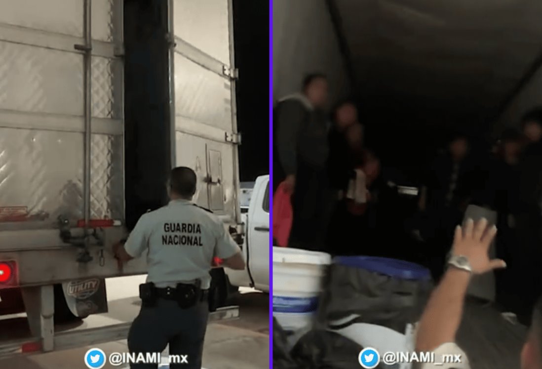 Rescatan a 44 migrantes que viajaban en caja de refrigeración de tractocamión en Veracruz | VIDEO