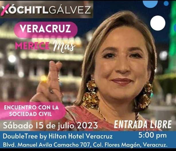 Xóchitl Gálvez estará en Veracruz