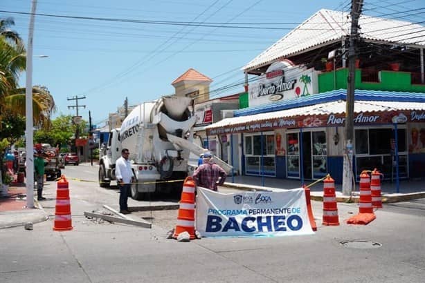 Intensifican el programa de bacheo en calles de Boca del Río