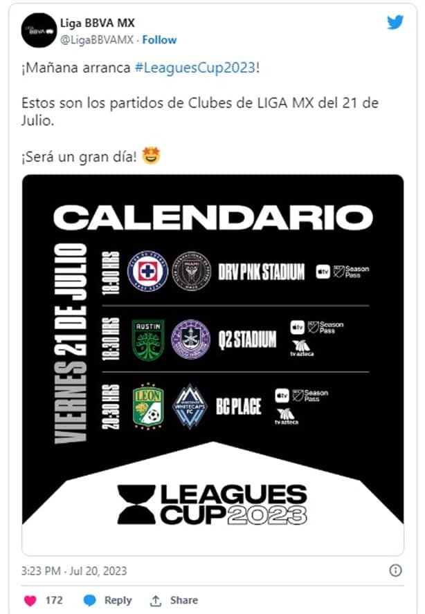Cuántos equipos mexicanos siguen en la Leagues Cup 2023 para