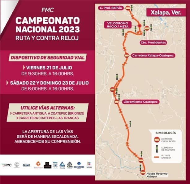 Alista rutas alternas por cierre de bulevar Xalapa-Coatepec; habrá carrera ciclista