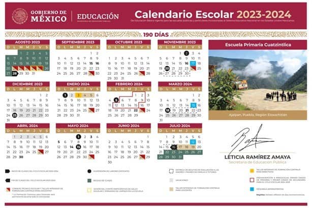 SEV presenta calendario escolar 2023 – 2024