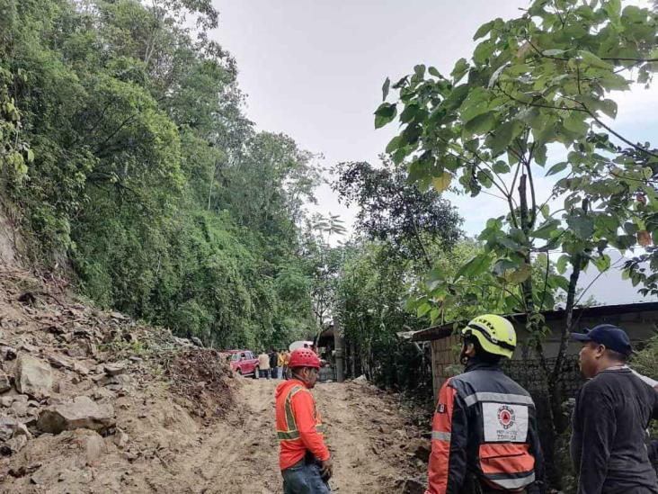 Tras lluvias, deslizamiento afecta la carretera Zongolica-Comalapa