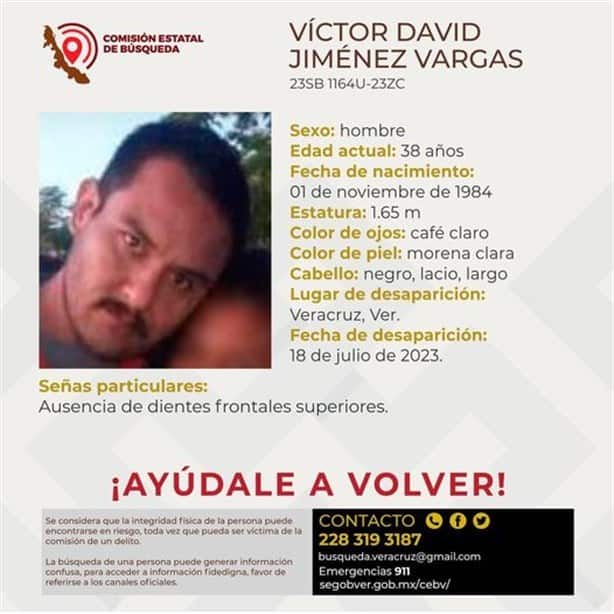 Víctor David Jiménez tiene una semana desaparecido en Veracruz