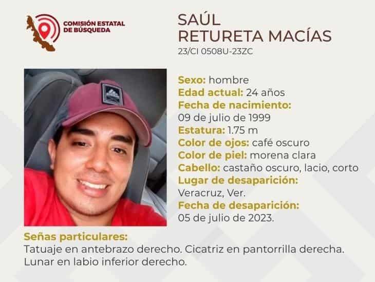 Familia pide apoyo para localizar a Saúl Retureta, desapareció en Veracruz