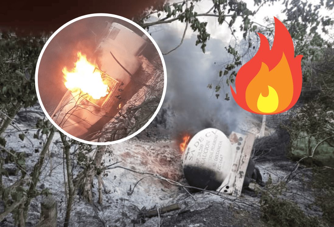 Se quema pipa cargada con combustible en la Veracruz – Córdoba