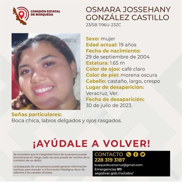 Desaparece la joven Osmara en el puerto de Veracruz