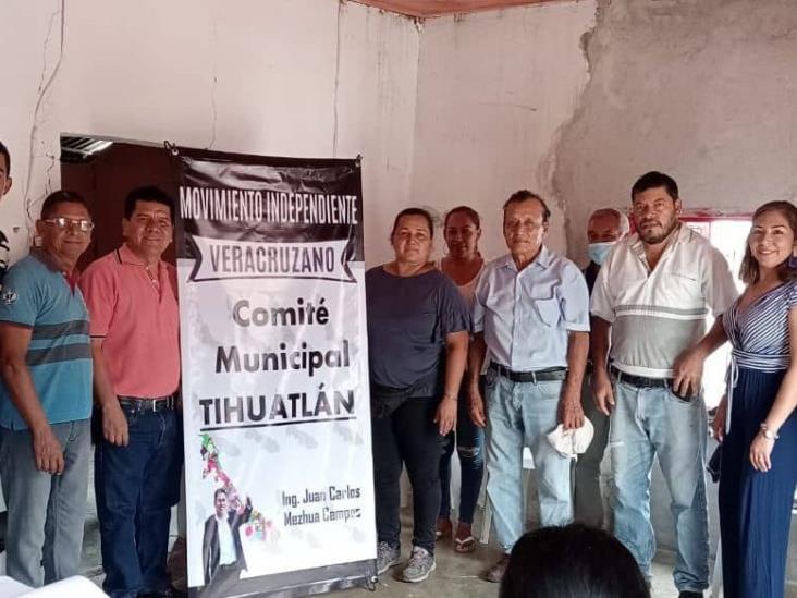 Movimiento Independiente contará con comités en Tihuatlan y Castillo de Teayo