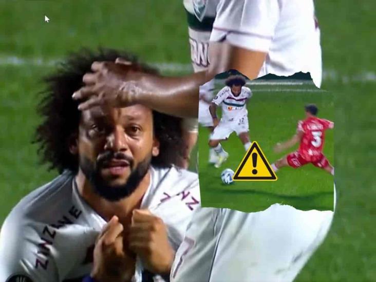 ¡De infarto! Marcelo lesiona a Luciano Sánchez en la Libertadores (+Video)
