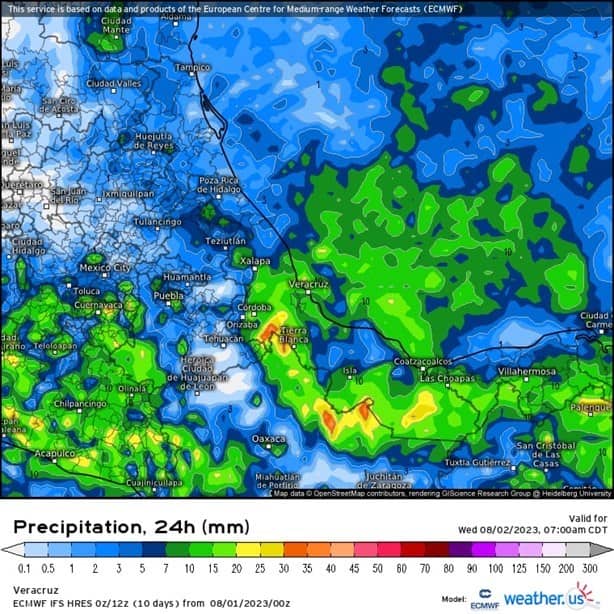 Tormentas y hasta granizo por temporal lluvioso en Veracruz, alerta PC