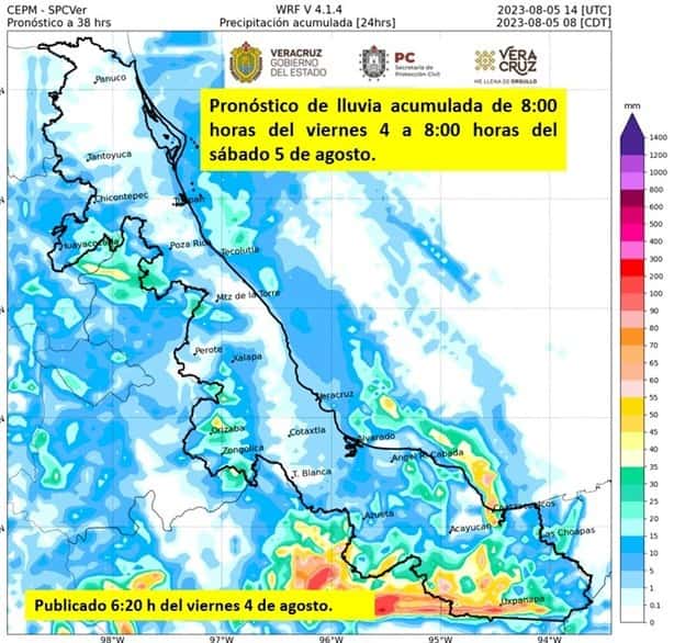 Incrementarán lluvias en la región Xalapa