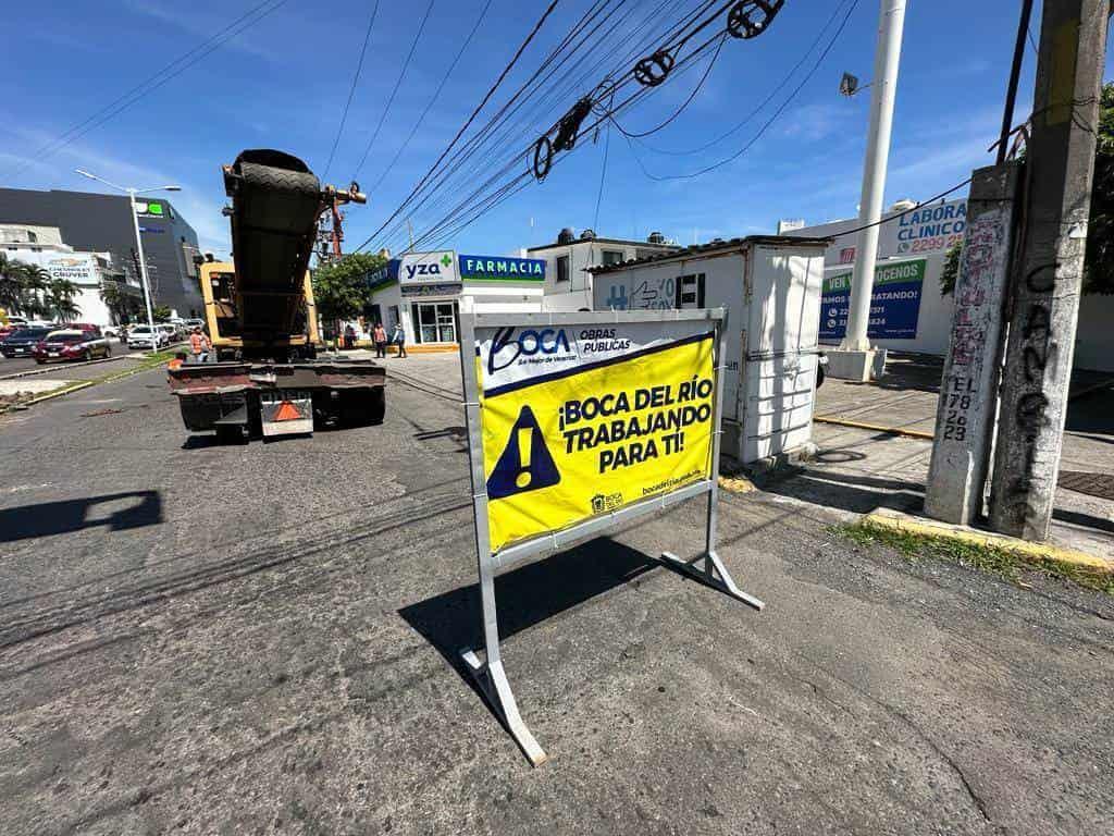Cierran avenida Juan Pablo II en Boca del Río por reparación