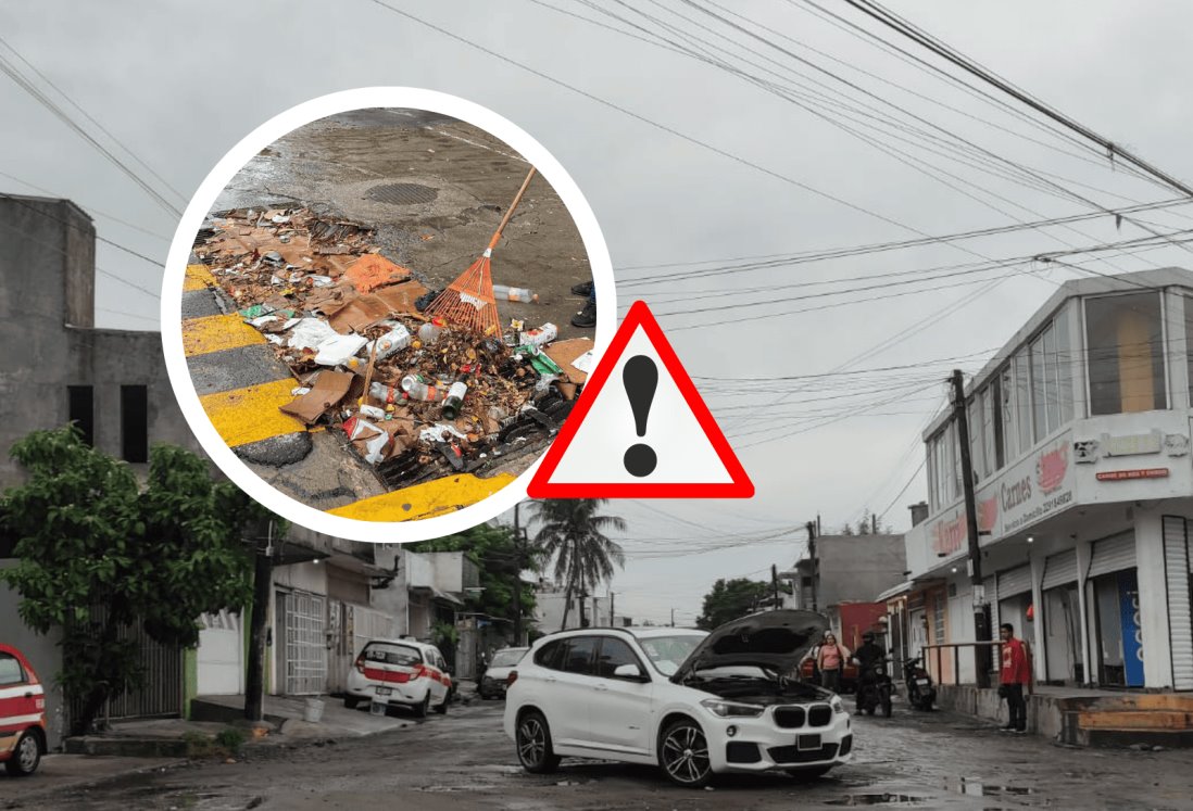 Lluvias en Veracruz arrastró más de 10 toneladas de basura a alcantarillas