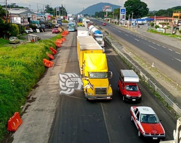 Vuelca camión cargado de lácteos en la Puebla-Orizaba; se desata rapiña