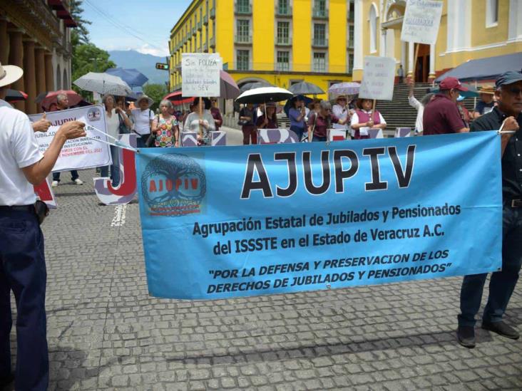 Regresan a Xalapa manifestaciones semanales de AJUPIV, demandan seguro institucional