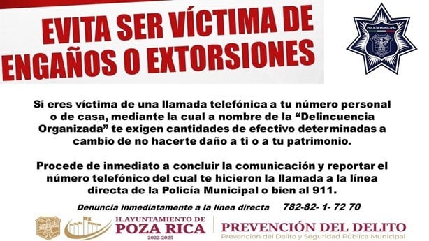 Incrementan llamadas de extorsión en la zona de Poza Rica
