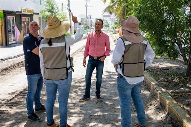 Supervisa Unánue avance de la avenida Juan Pablo II en Boca del Río