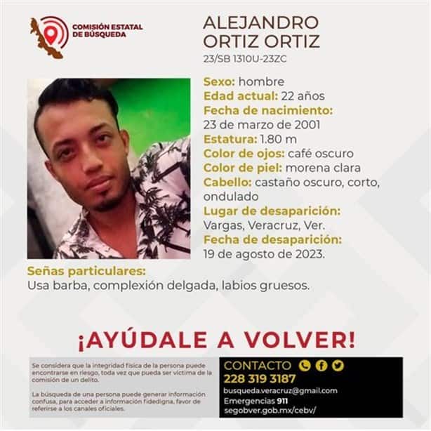 Desaparece el joven Alejandro Ortiz en la comunidad Vargas, Veracruz