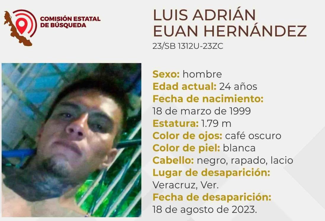 Desaparece en Veracruz el joven Luis Adrián Euan de 24 años de edad