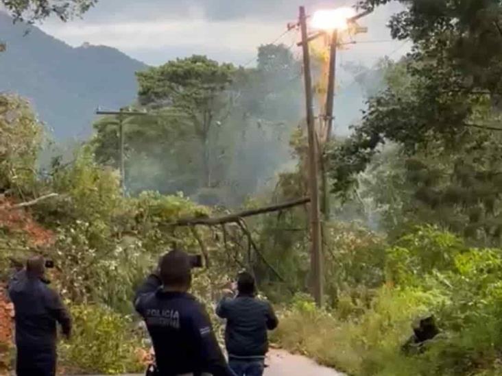 Derrumbe bloquea carretera Zongolica-Texhuacan e incomunica comunidades