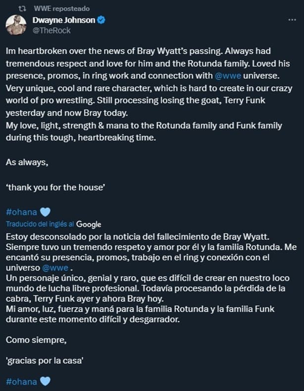 Bray Wyatt, estrella de la WWE, murió a los 36 años