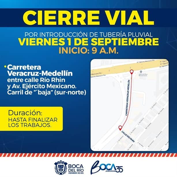 Este viernes cierran un carril de la carretera Veracruz-Medellín