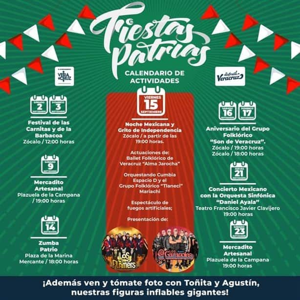 Estos son los grupos musicales que se presentarán en el Grito de Independencia en Veracruz
