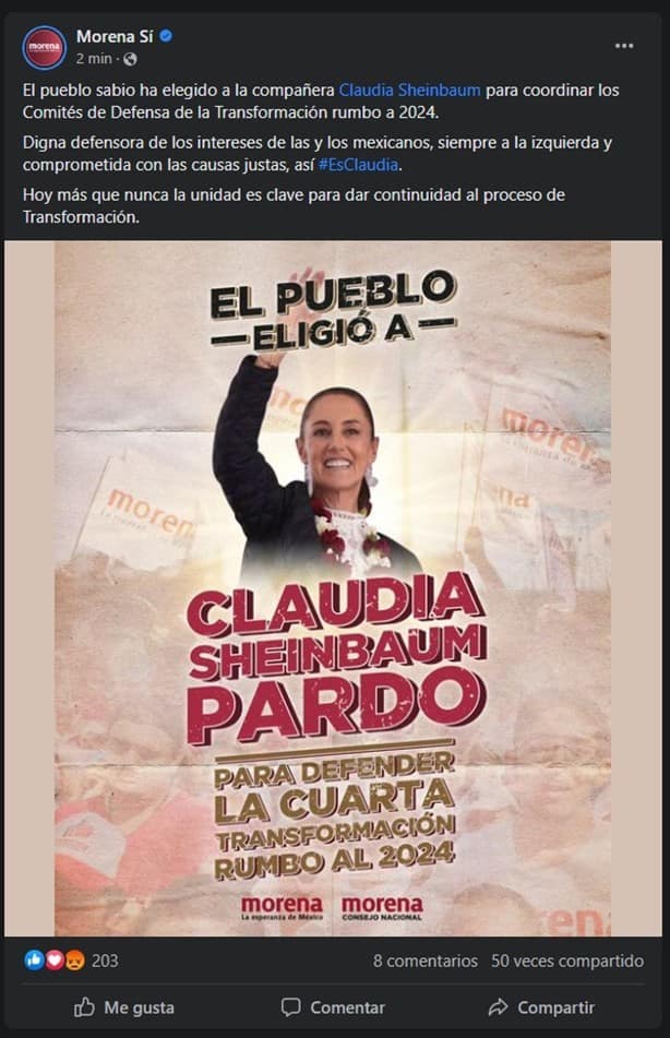Es Claudia Sheinbaum, gana encuesta de Morena; será la candidata a la presidencia de México (+Video)