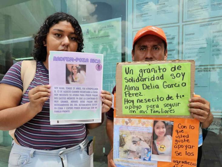 Piden apoyo para joven atropellada en Papantla