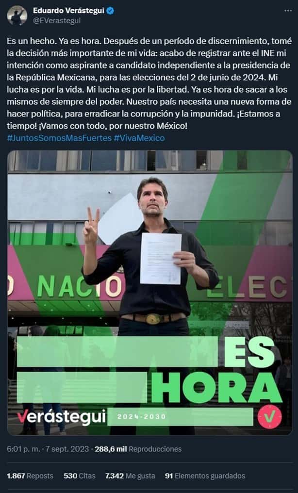 Eduardo Verástegui quiere ser presidente de México; no es broma