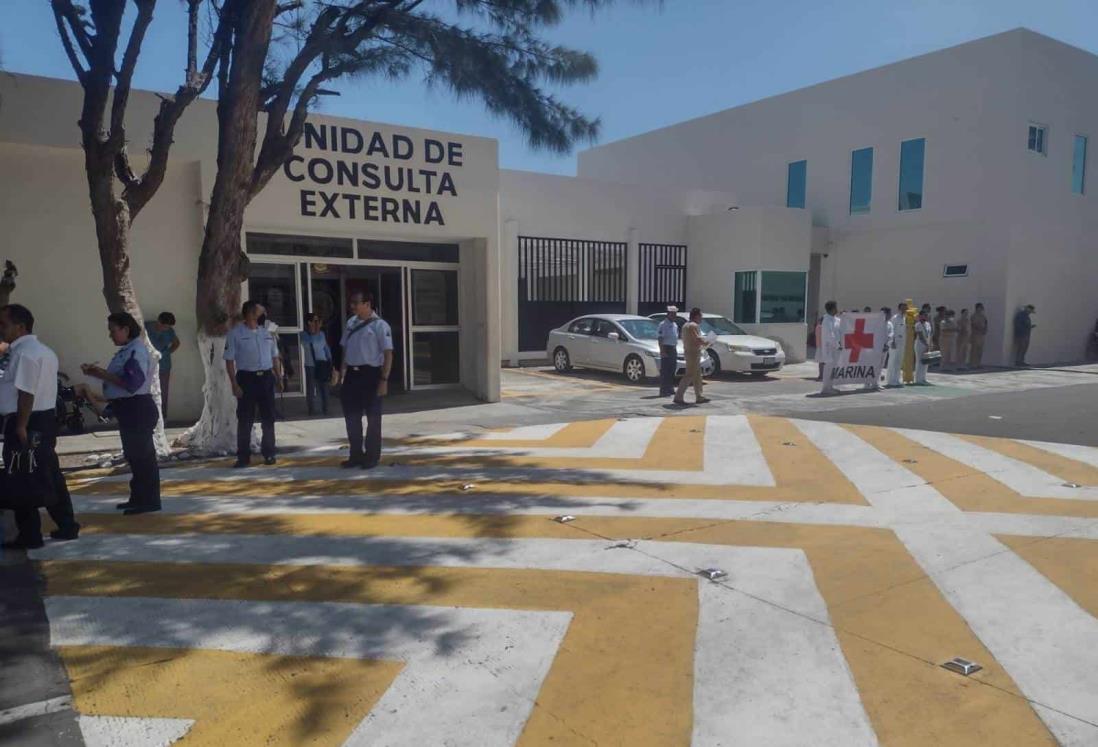 Personal del Hospital Naval se reúne para realizar el Simulacro Nacional 2023 en Veracruz