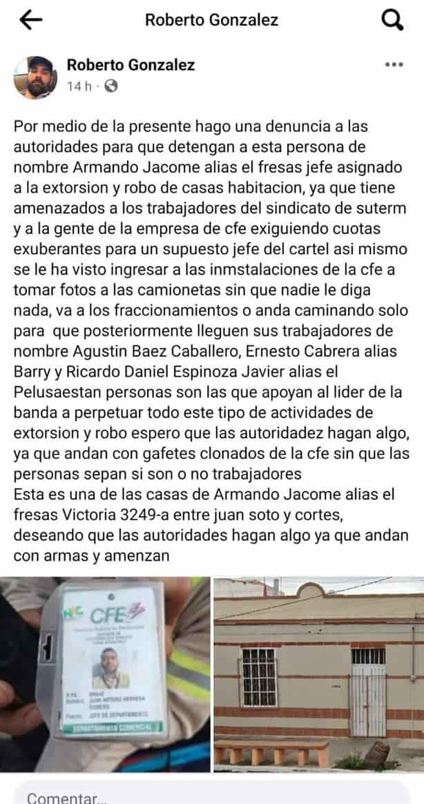 Alertan por supuestos trabajadores de CFE que roban casas en Veracruz