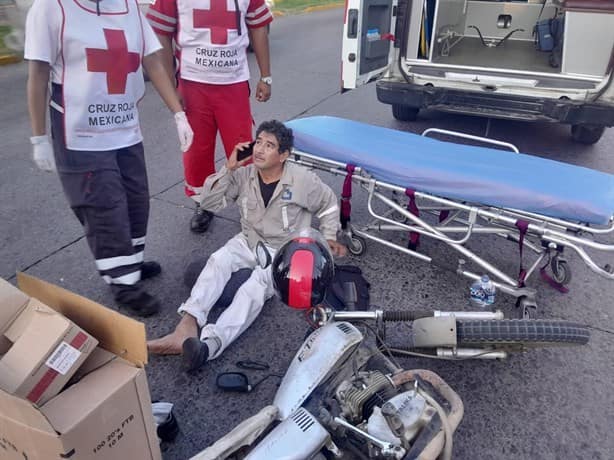 Motociclista herido por choque en colonia Ortiz Rubio de Veracruz