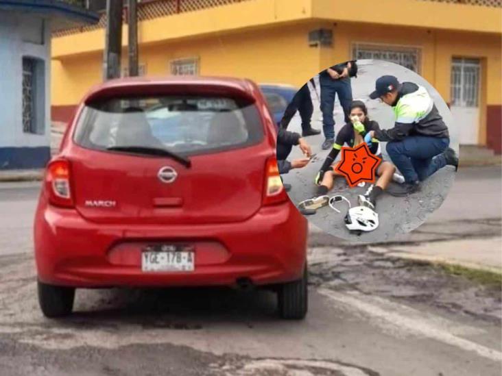 Irresponsable mujer atropella a ciclista en Nogales