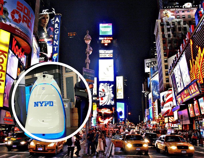 Nueva York; así es el robot que vigila las calles en Time Square