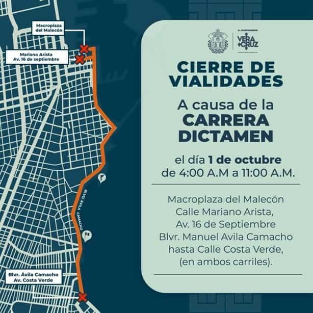 Estos son los cierres viales en Veracruz por evento deportivo este domingo