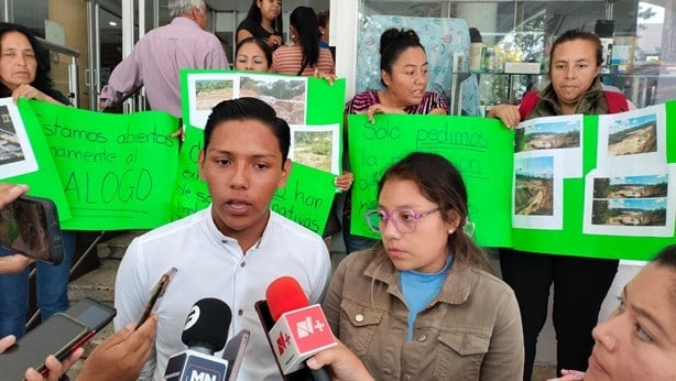 Protestan contra explotación de arenales de Coatepec