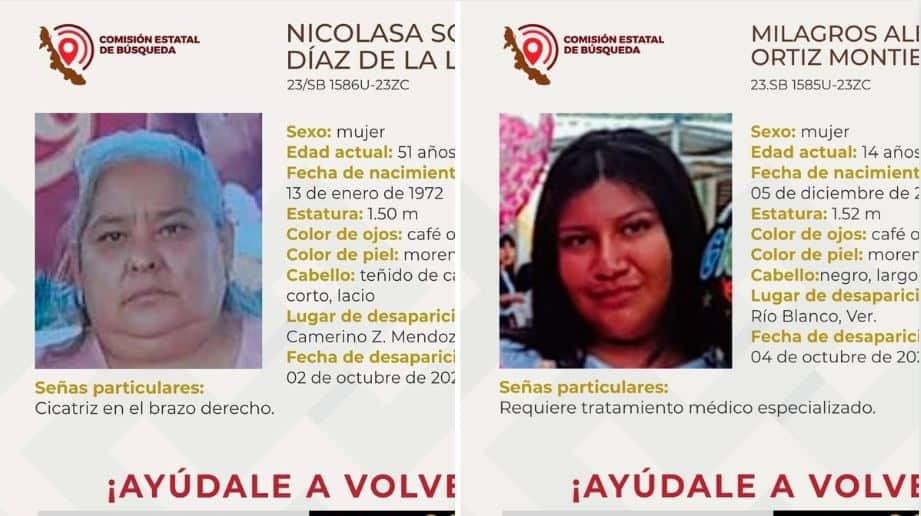 Reportan desaparición de mujer y menor en zona centro de Veracruz