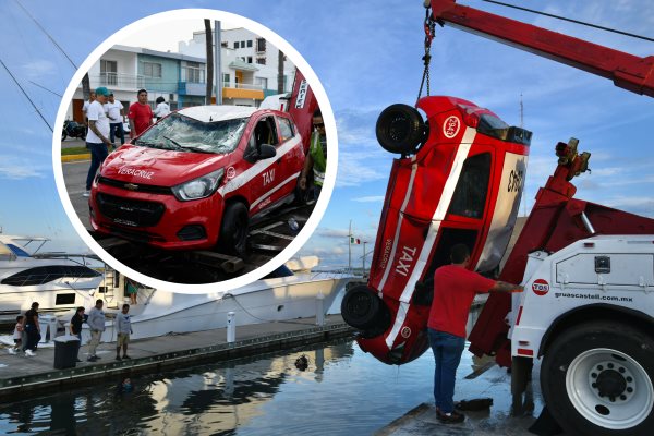 PMA evaluará si hubo daño ambiental tras caída de taxi al Club de Yates, en Veracruz