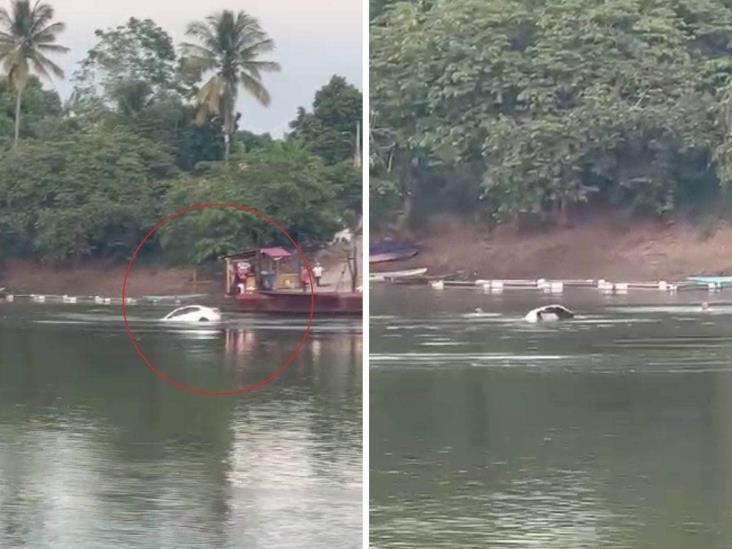 Tragedia en el río Papaloapan; auto cae de panga en Otatitlán