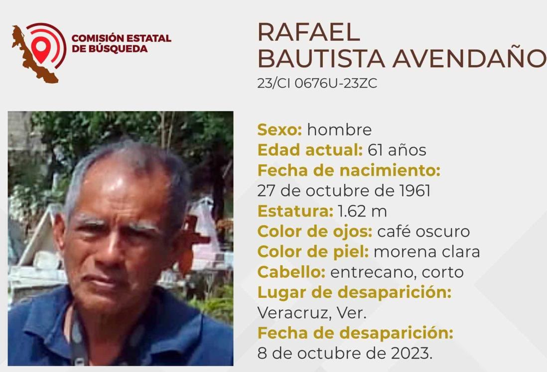 Desaparece el señor Rafael Bautista en Veracruz