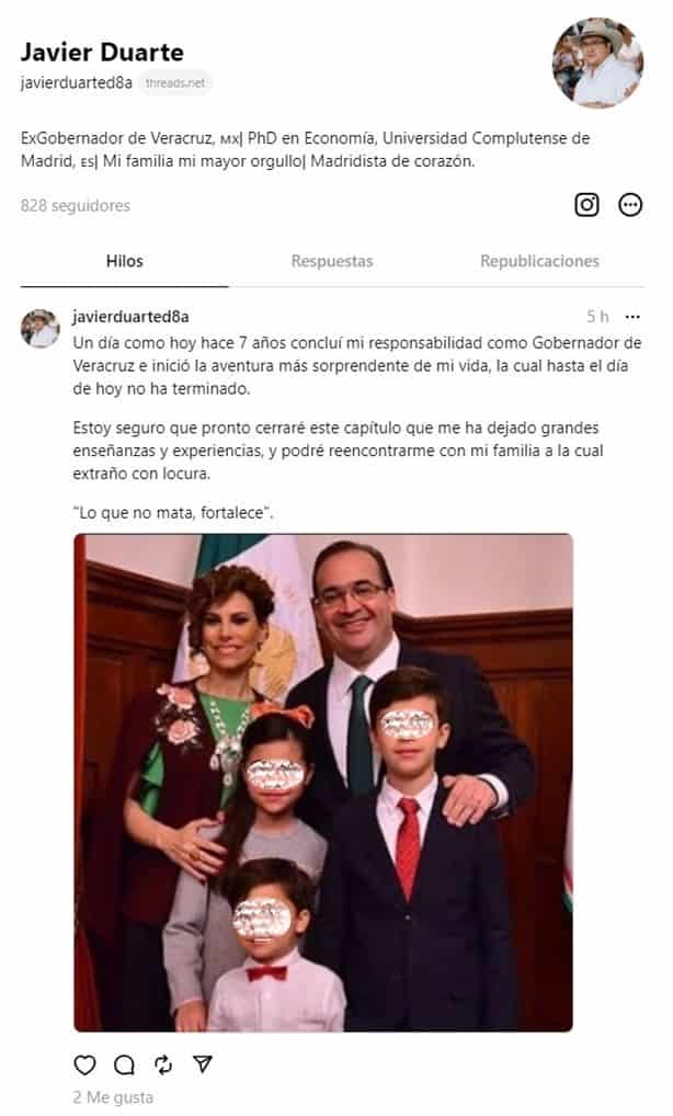 Javier Duarte obtiene suspensión definitiva en caso de desaparición forzada