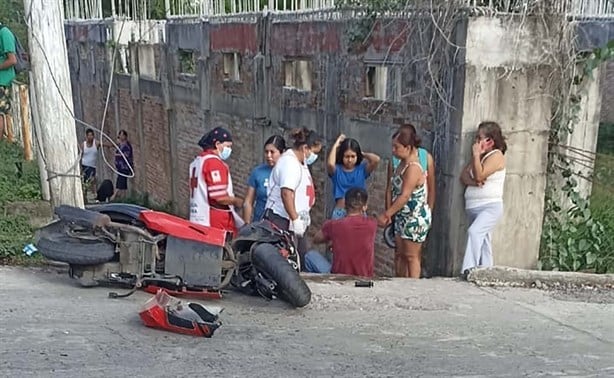 Choque de motos en Misantla deja un lesionado; checa lo ocurrido