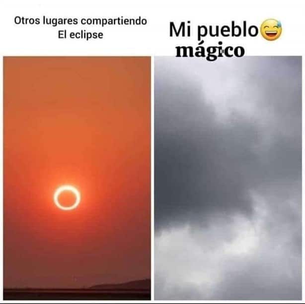 Eclipse solar: con memes, reaccionan veracruzanos a fallido espectáculo celeste