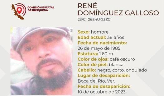 Desaparece René Domínguez en Boca del Río; requiere tratamiento médico