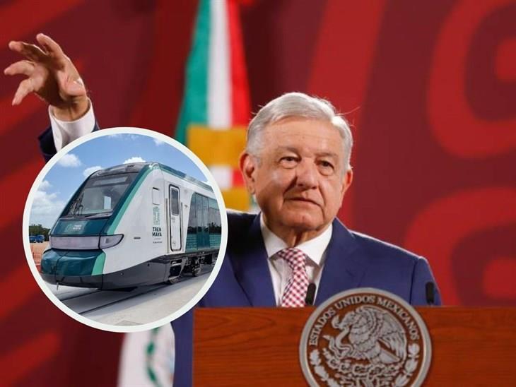 AMLO: Vía doble electrificada del Tren Maya, al 100 por ciento