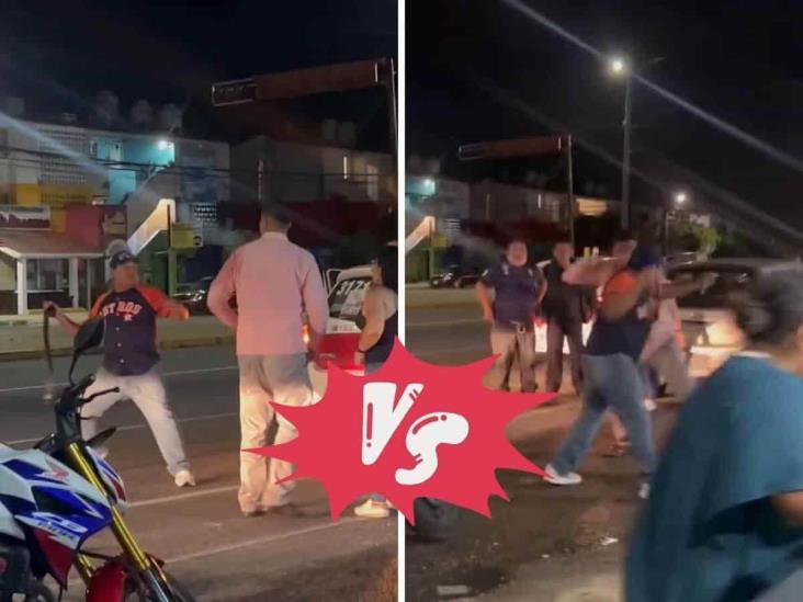 Taxista de Coatzacoalcos protagoniza dramática pelea; ¡usó hasta el cinturón!