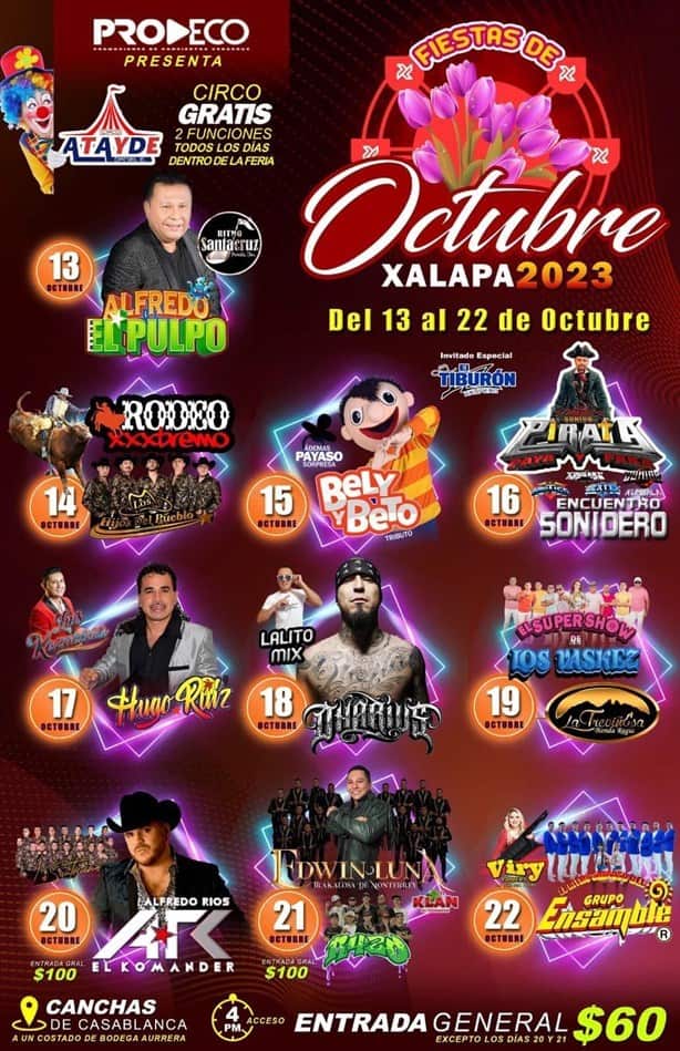 Feria de Xalapa 2023: esta es la cartelera del 20 al 22 de octubre