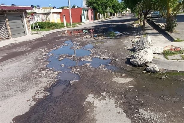 Lomas 4 de Veracruz tiene las calles llenas de baches