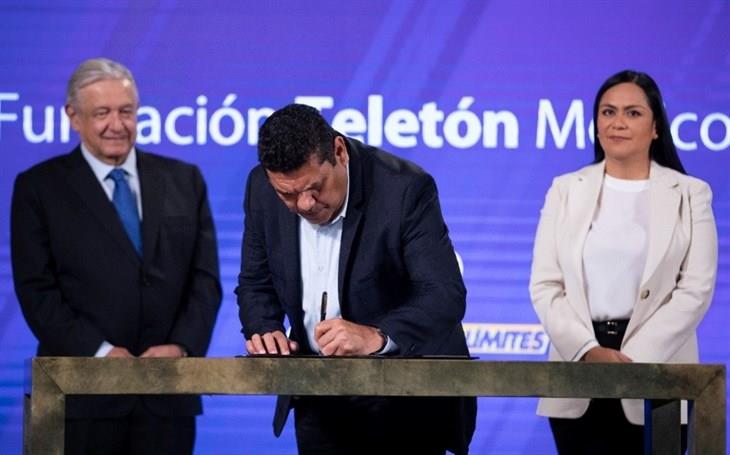 AMLO firma convenio con Teletón y Secretaría del Bienestar